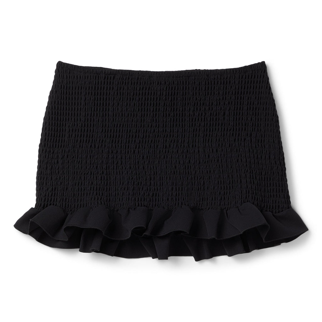 Danielle Guizio Constance Smocked Skirt (Black)