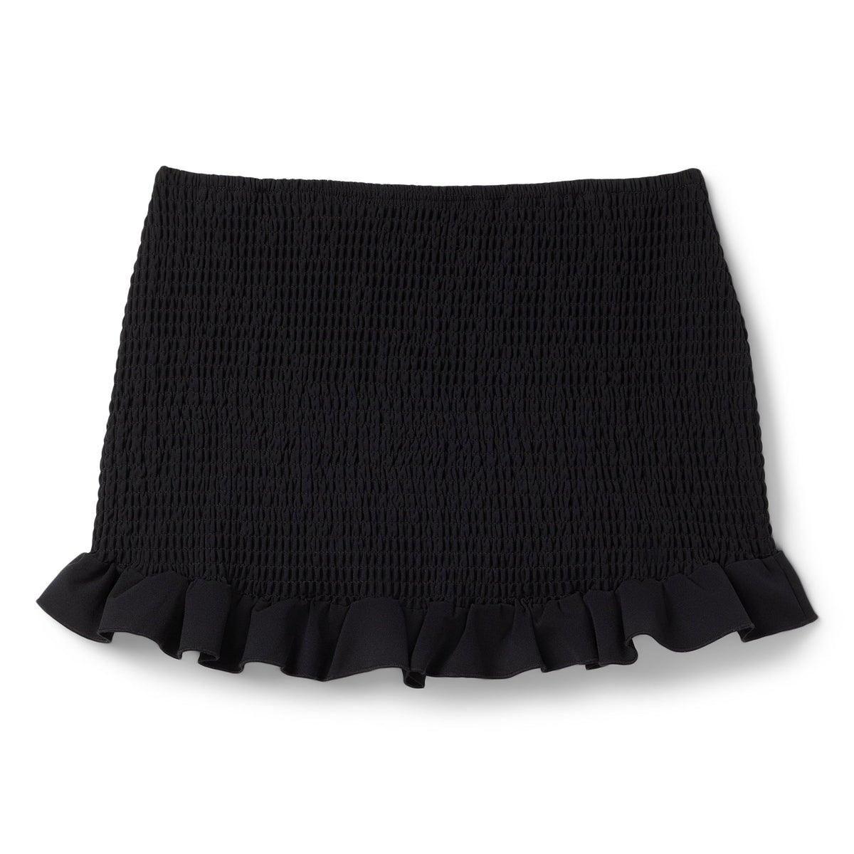 Danielle Guizio Constance Smocked Skirt (Black)