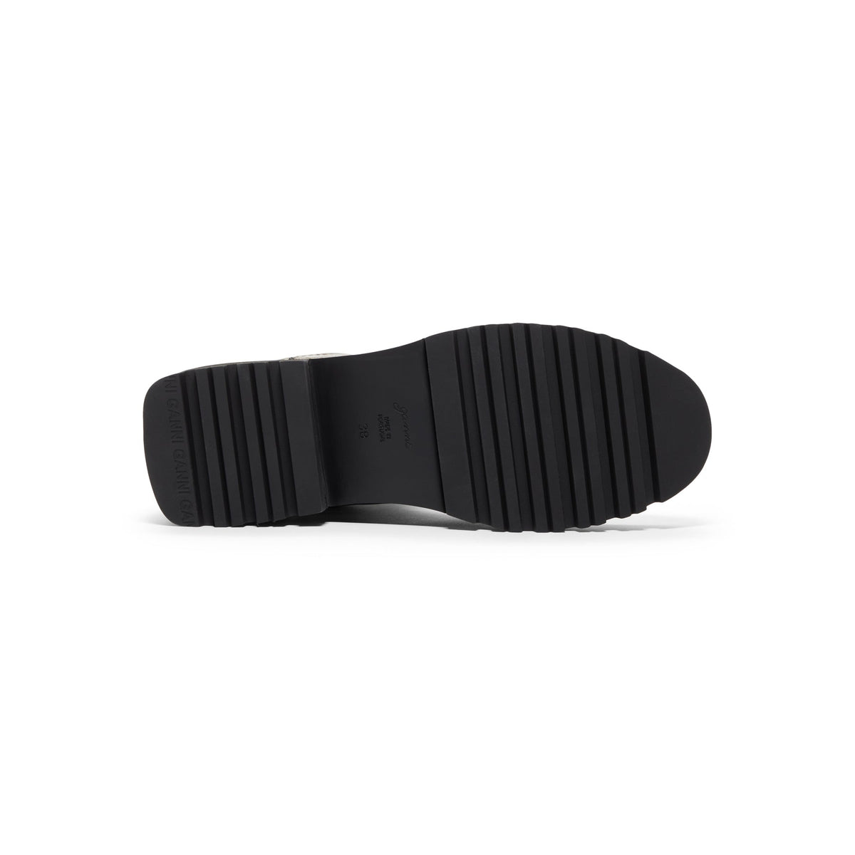 GANNI Studs Low Boot Crinkle Oleatex (Dark olive)