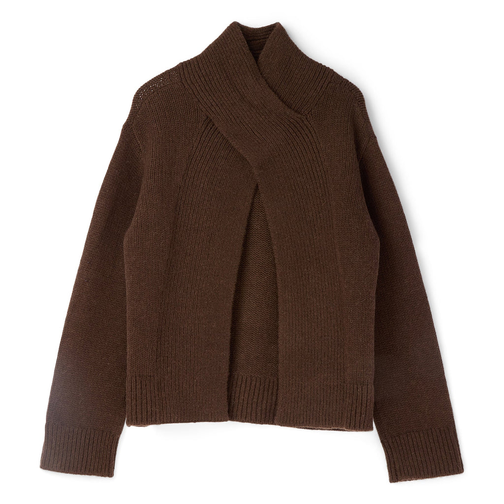 GANNI Open Back Pullover Sweater (Shaved Chocolate)