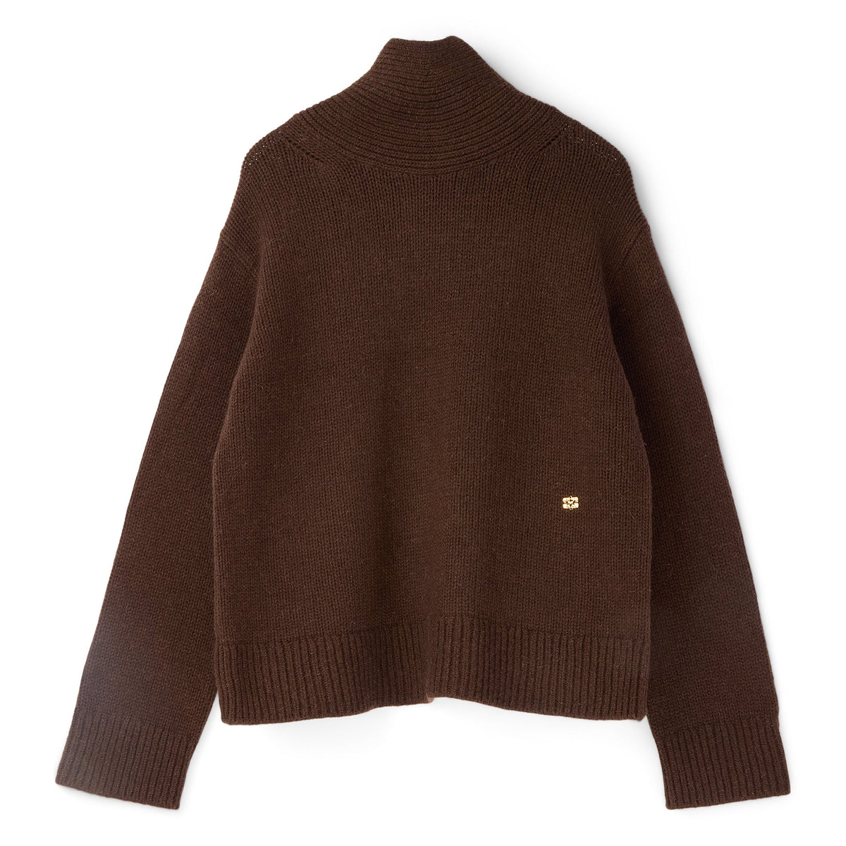GANNI Open Back Pullover Sweater (Shaved Chocolate)