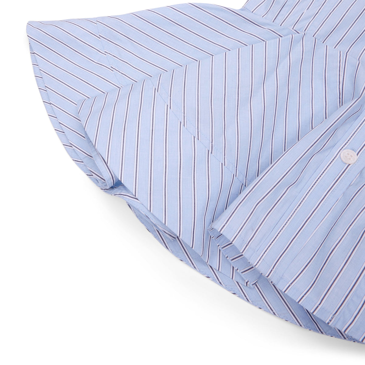 GANNI Stripe Peplum Shirt (Lavender Lustre)