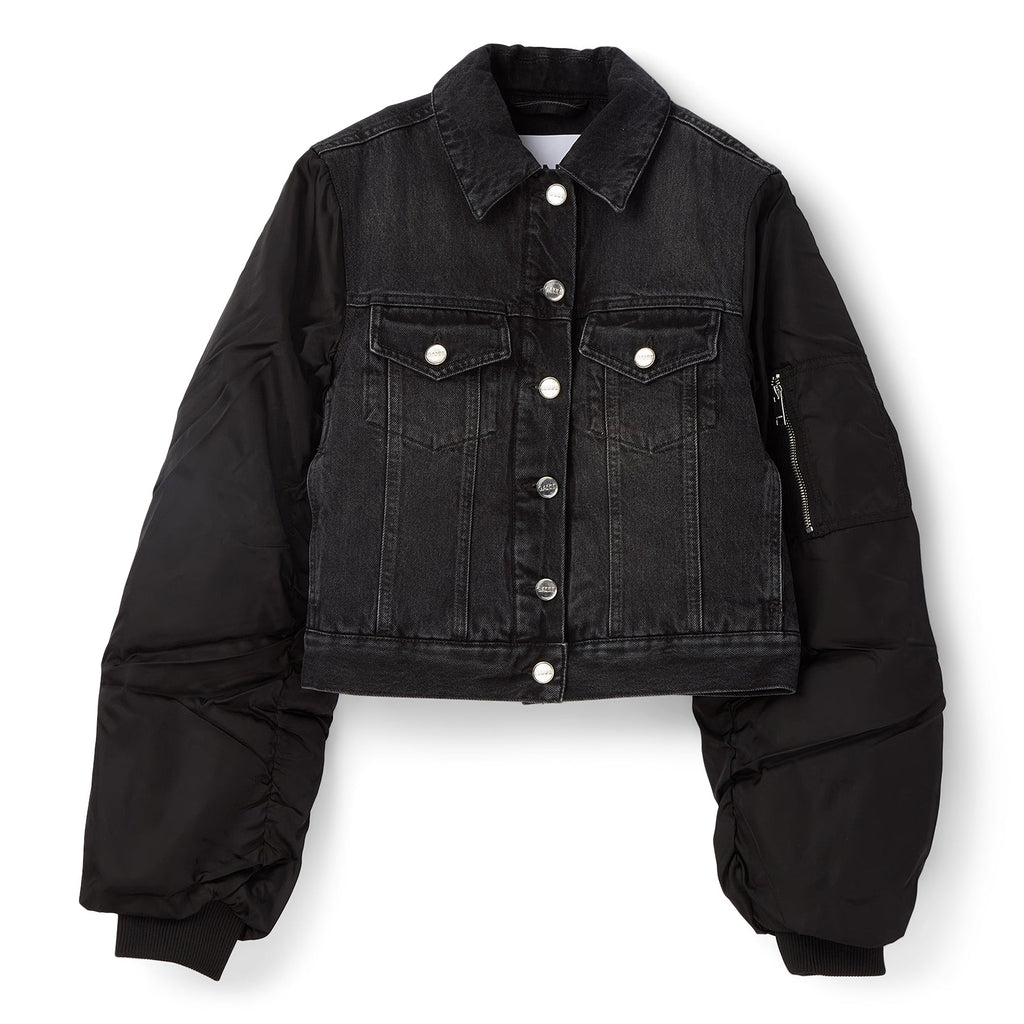 GANNI Rigid Denim Jacket (Black Washed)