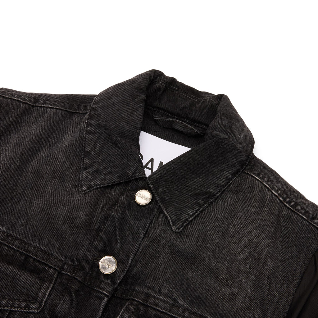 GANNI Rigid Denim Jacket (Black Washed)
