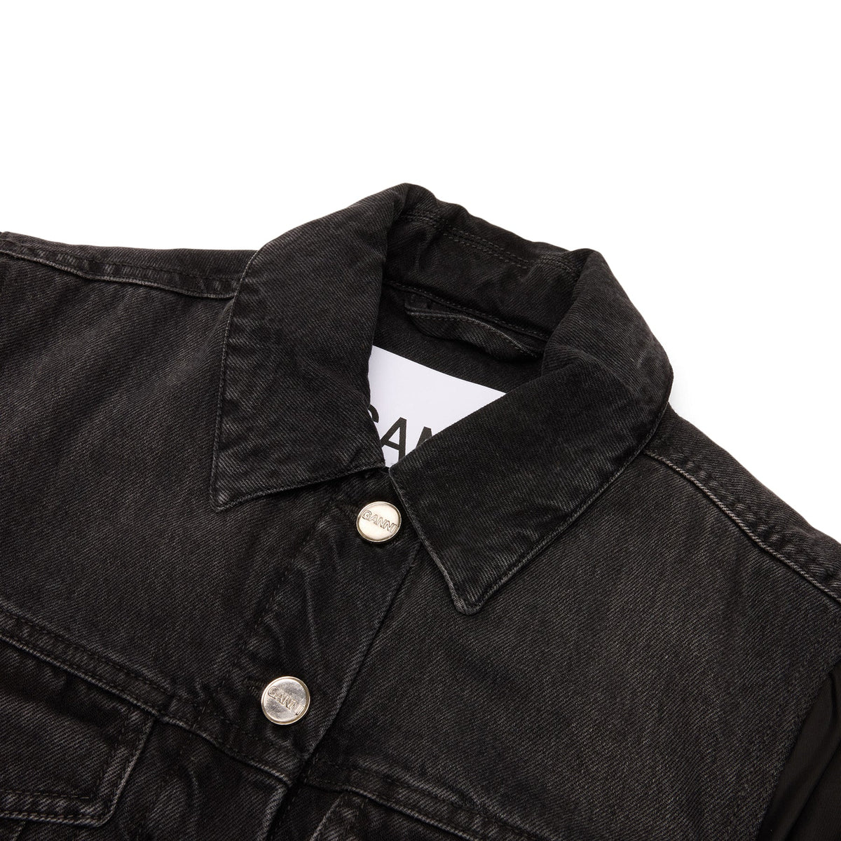 GANNI Rigid Denim Jacket (Black Washed)