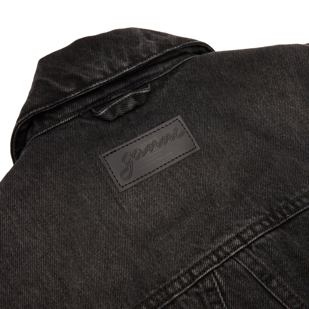 GANNI Rigid Denim Jacket (Black Washed)