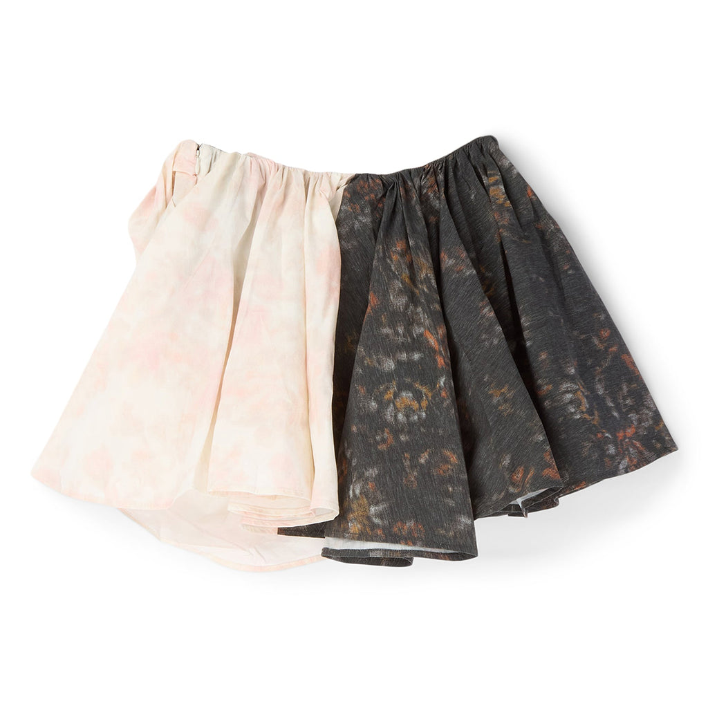 GANNI Printed Draped Mini Skirt (Phantom)