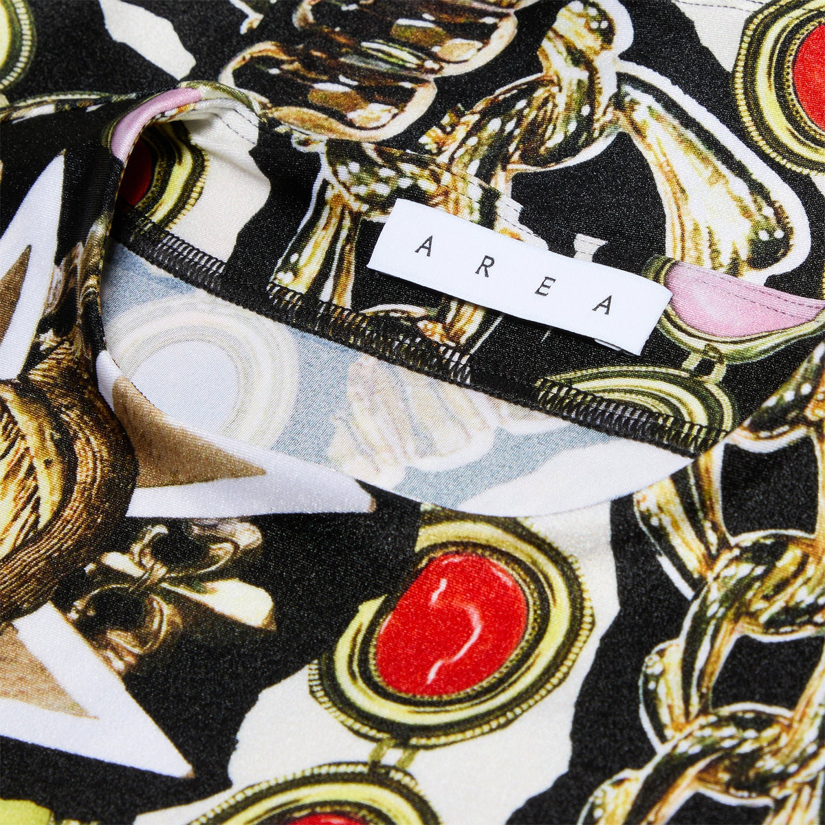 AREA Gemstone Chain Printed Cropped T-Shirt (Multi)