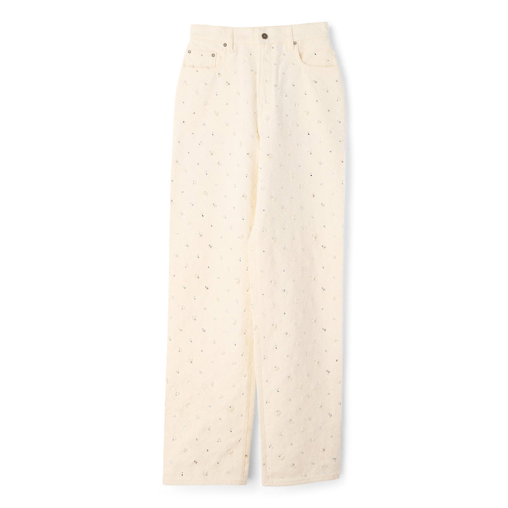 Golden Goose Crystal Beaded Denim Pant (Off White)