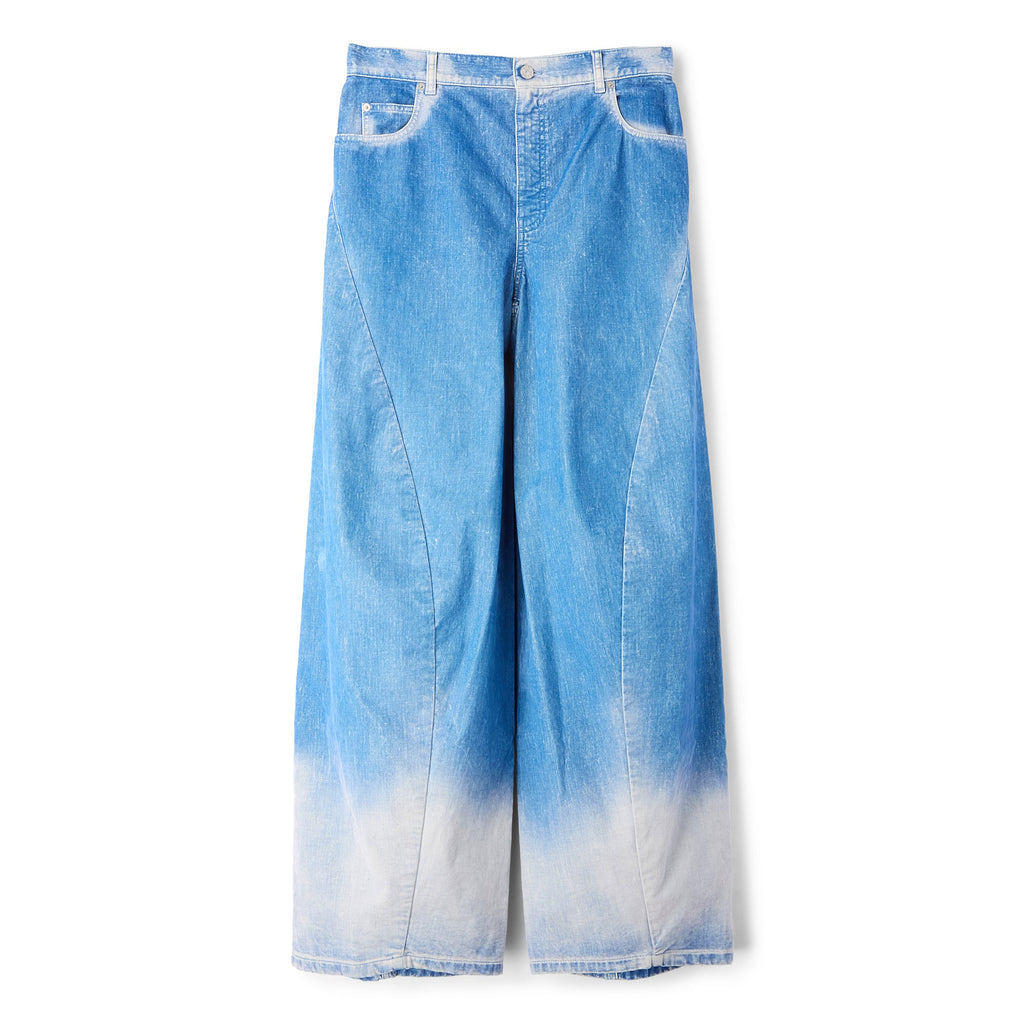 MARNI Flocked Denim Twist Jeans (Iris Blue)