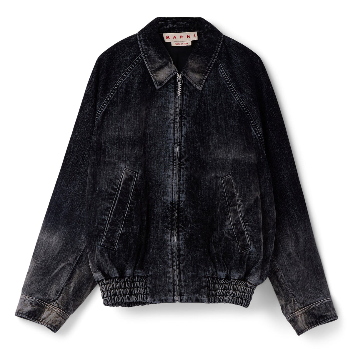 MARNI Flocked Denim Bomber Jacket (Black)