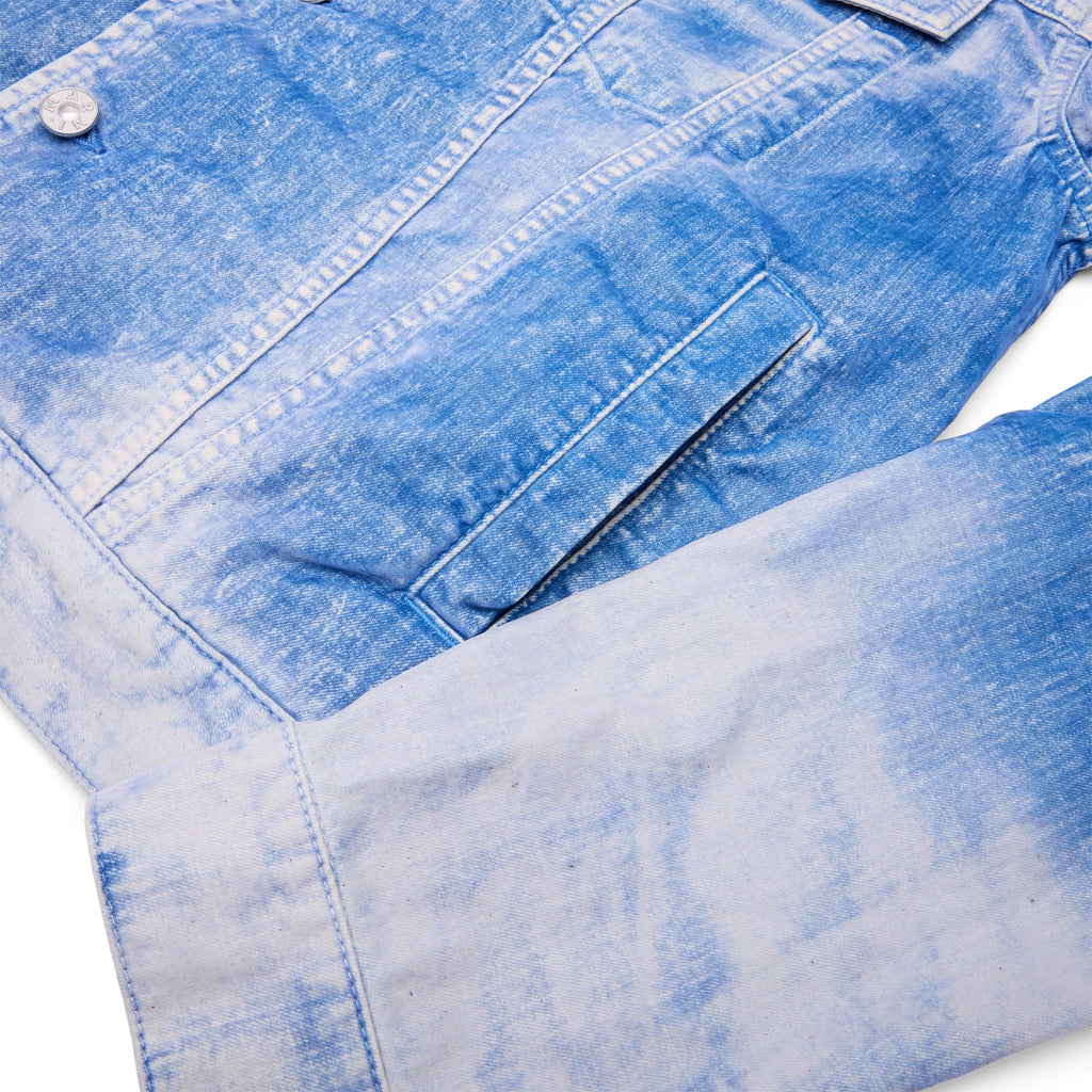 MARNI Flocked Denim Trucker Jacket (Iris blue)