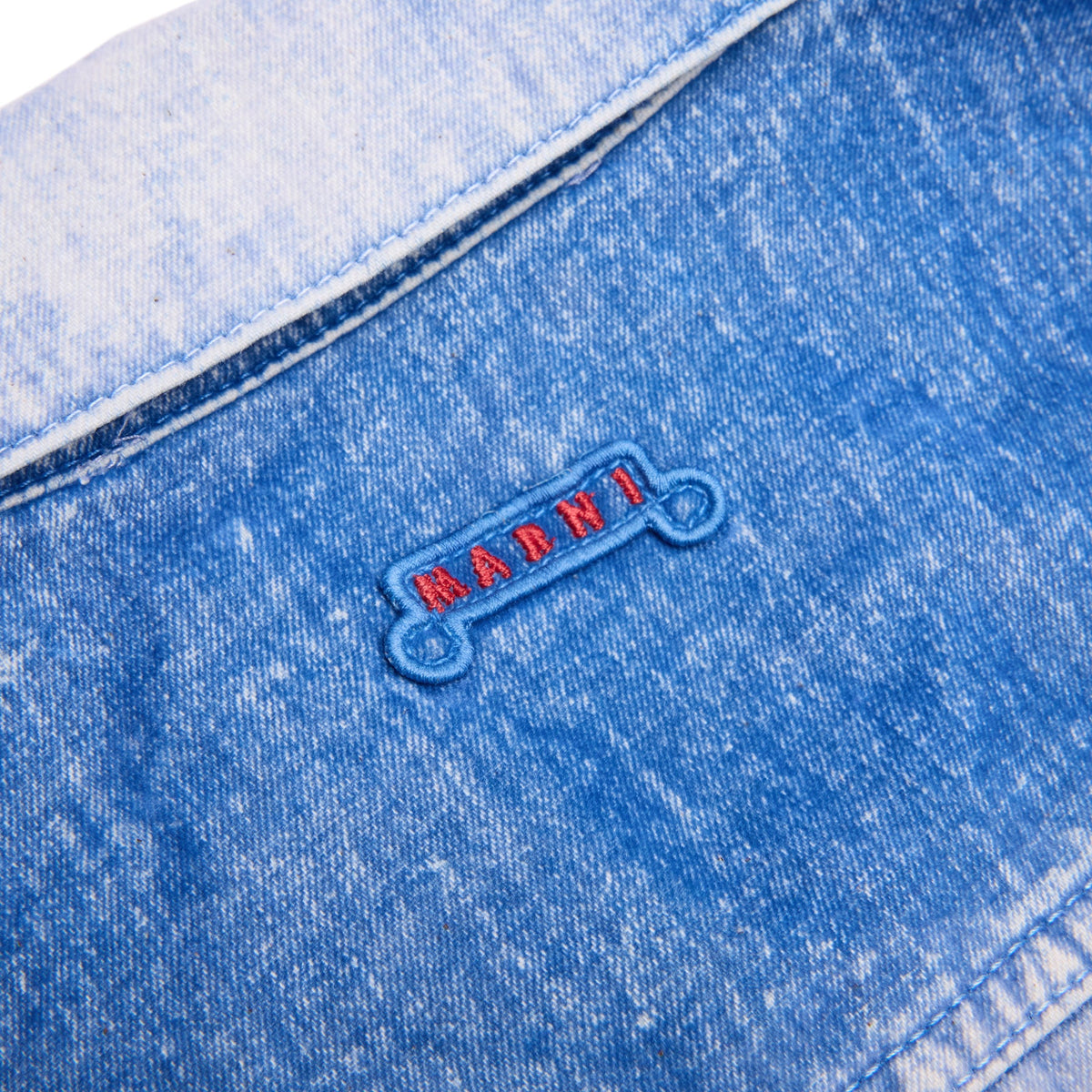 MARNI Flocked Denim Trucker Jacket (Iris blue)