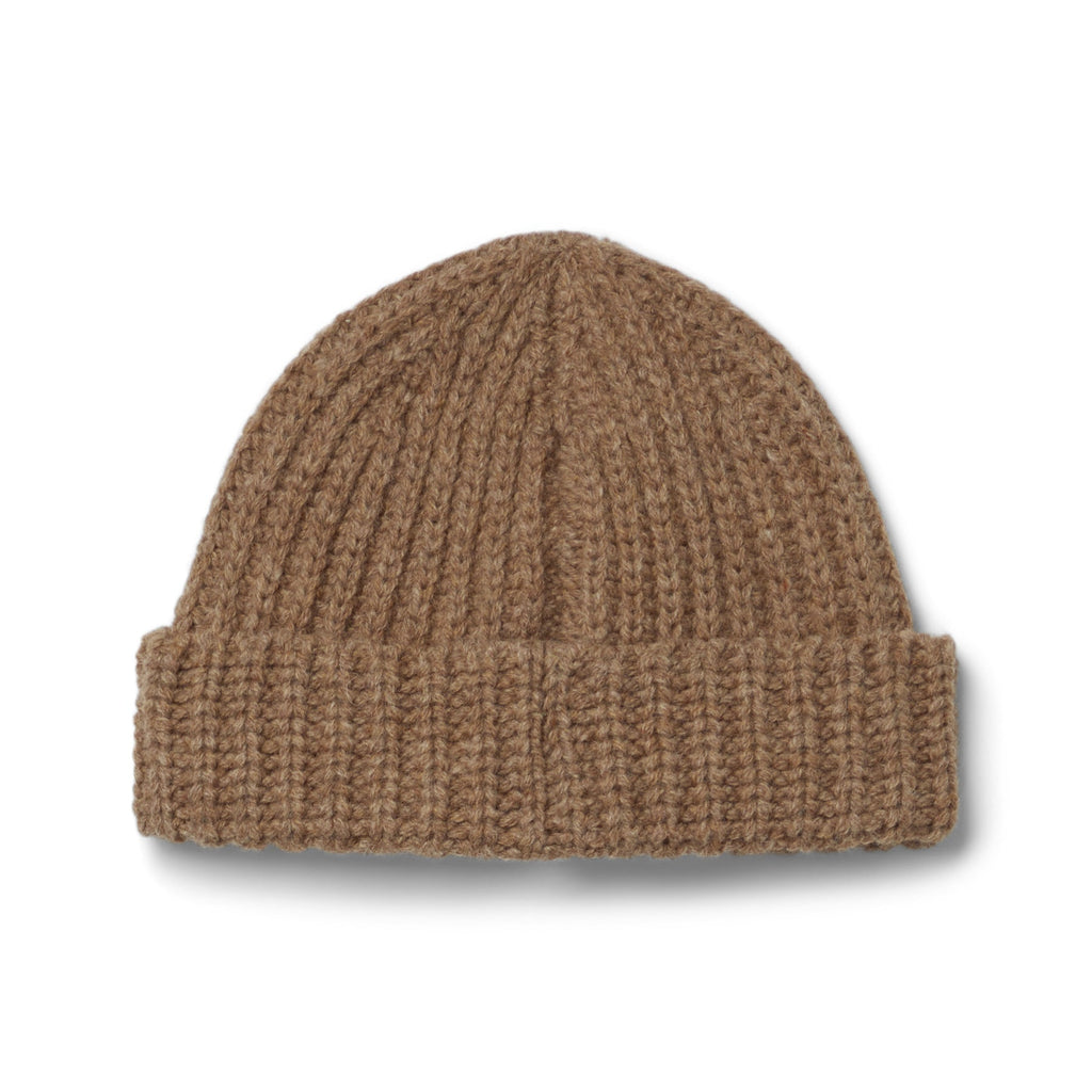 MARNI Hand-Stitched Logo Ribbed Beanie (Hazelnut)