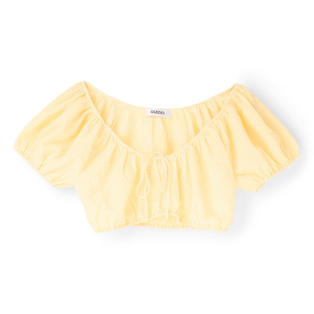 Danielle Guizio Ravello Gingham Top (Yellow)