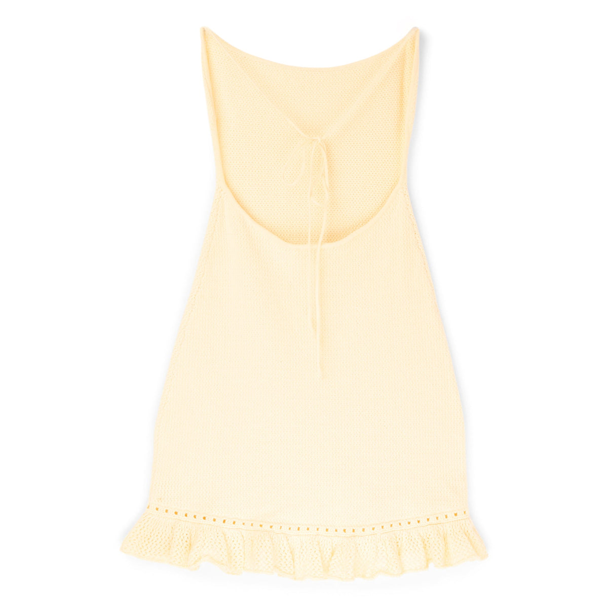 Danielle Guizio Crochet Halter Mini Dress (Honey butter)