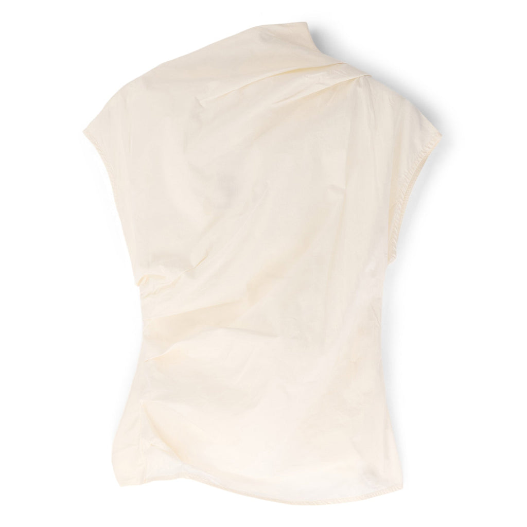 GANNI Ruched Top (Egret)