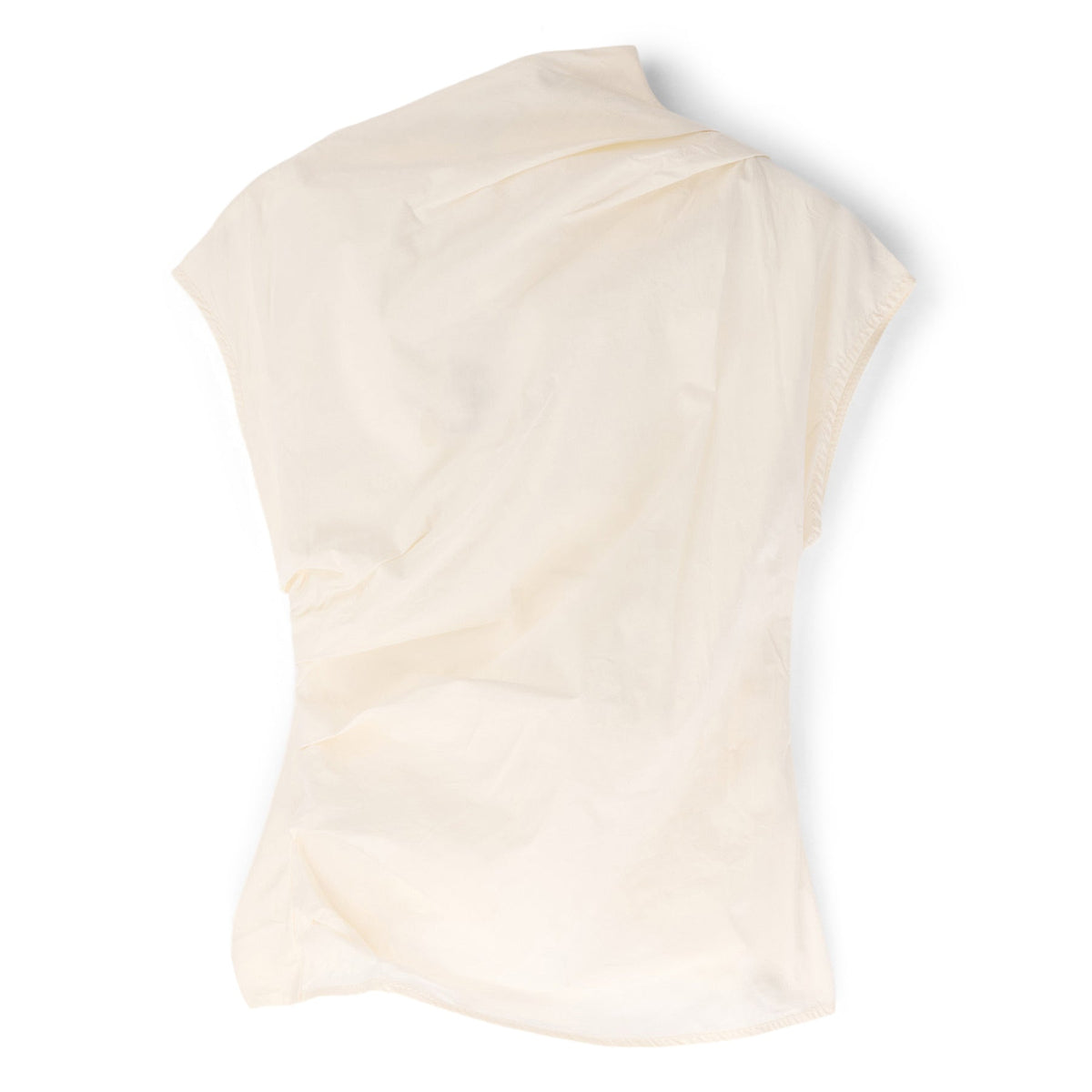 GANNI Ruched Top (Egret)